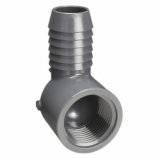 Coude Combiné 90° PVC Gris (Coché X Vissé Femelle)