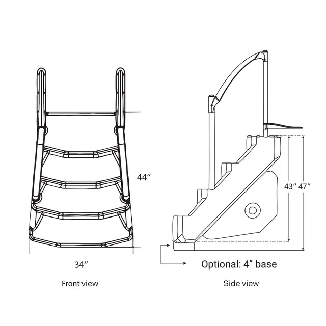 Lumi-O LA ROYALE II à 2 Rampes - Escalier pour Piscine Hors Terre