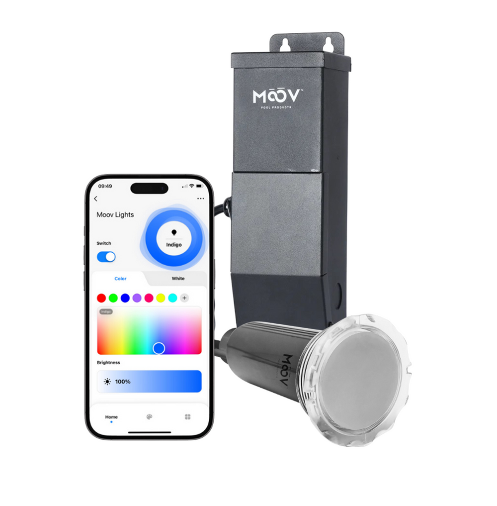 MOOV Mini LED BUNDLE - Lumière (x1), Transformateur & Contrôleur  -  Système d'éclairage pour Piscine Creusée