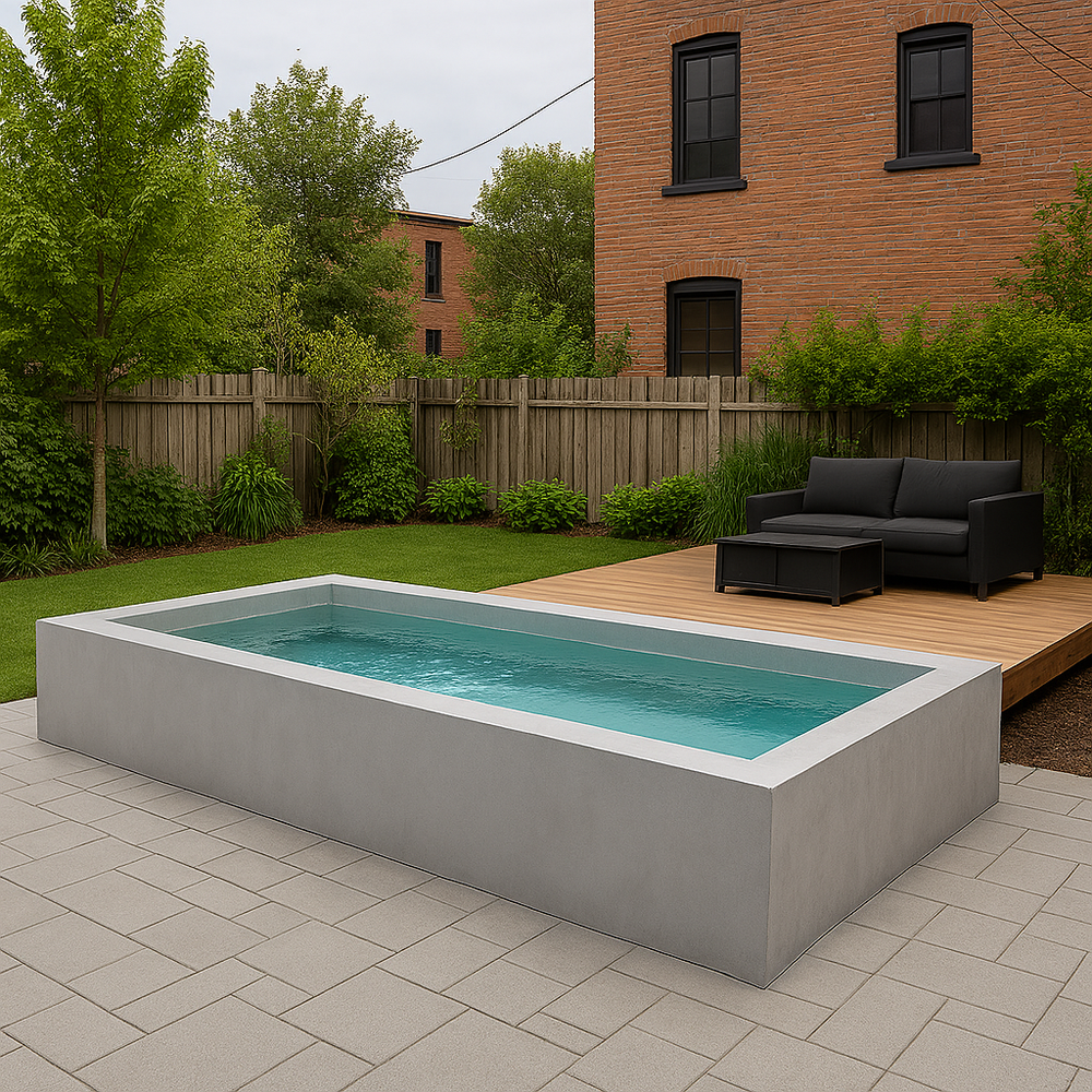 GoPool Modulo™ 8' x 16' Fini Béton – Piscine Modulaire Autoportante