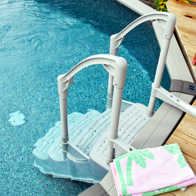 Olympic ACM-123 à 2 Rampes - Escalier Ajustable pour Piscine Hors Terre