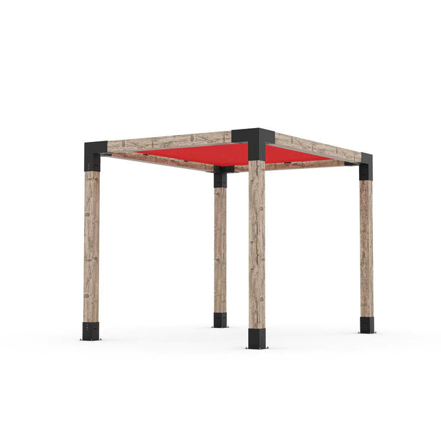 Kit Pergola avec VOILE D'OMBRAGE pour Poteaux Bois 6x6