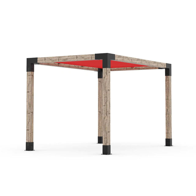 Kit Pergola avec VOILE D'OMBRAGE pour Poteaux Bois 6x6