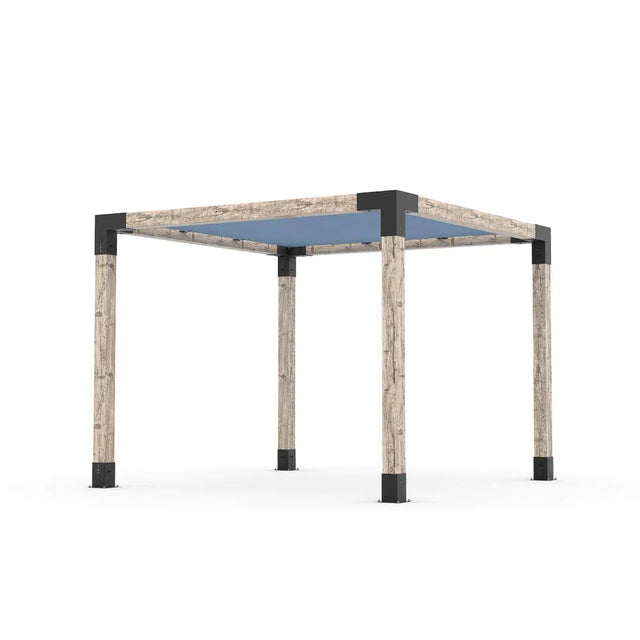 Kit Pergola avec VOILE D'OMBRAGE pour Poteaux Bois 6x6