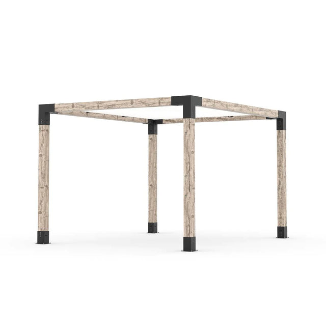 Kit Pergola avec VOILE D'OMBRAGE pour Poteaux Bois 6x6