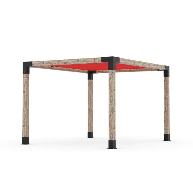 Kit Pergola avec VOILE D'OMBRAGE pour Poteaux Bois 6x6