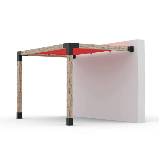 Kit de pergola à montage mural avec VOILE D'OMBRAGE pour poteaux en bois 6x6
