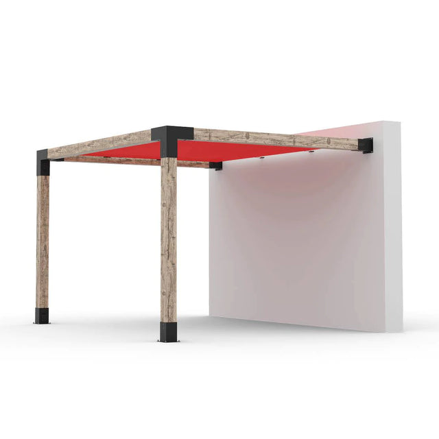 Kit de pergola à montage mural avec VOILE D'OMBRAGE pour poteaux en bois 6x6