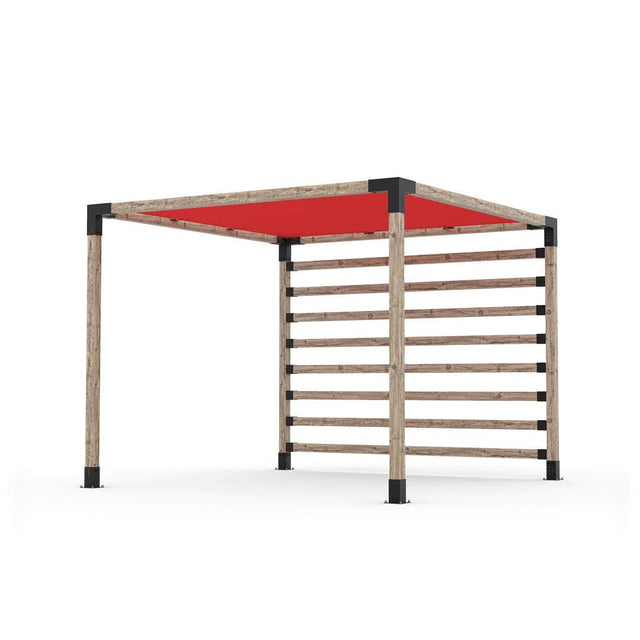 Kit pergola avec poteau mural & TOILE D'OMBRAGE pour poteaux en bois 4x4