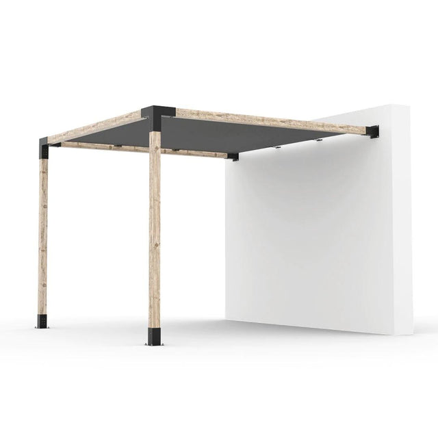 Kit de pergola à montage mural avec VOILE D'OMBRAGE pour poteaux en bois 4x4