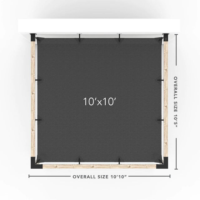 Kit de pergola à montage mural avec VOILE D'OMBRAGE pour poteaux en bois 4x4