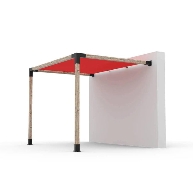 Kit de pergola à montage mural avec VOILE D'OMBRAGE pour poteaux en bois 4x4