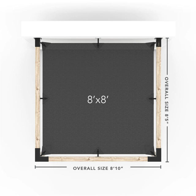 Kit de pergola à montage mural avec VOILE D'OMBRAGE pour poteaux en bois 4x4