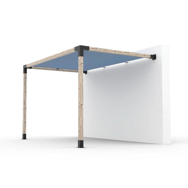 Kit de pergola à montage mural avec VOILE D'OMBRAGE pour poteaux en bois 4x4