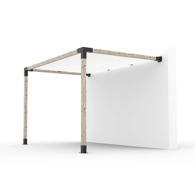 Kit de pergola à montage mural avec VOILE D'OMBRAGE pour poteaux en bois 4x4
