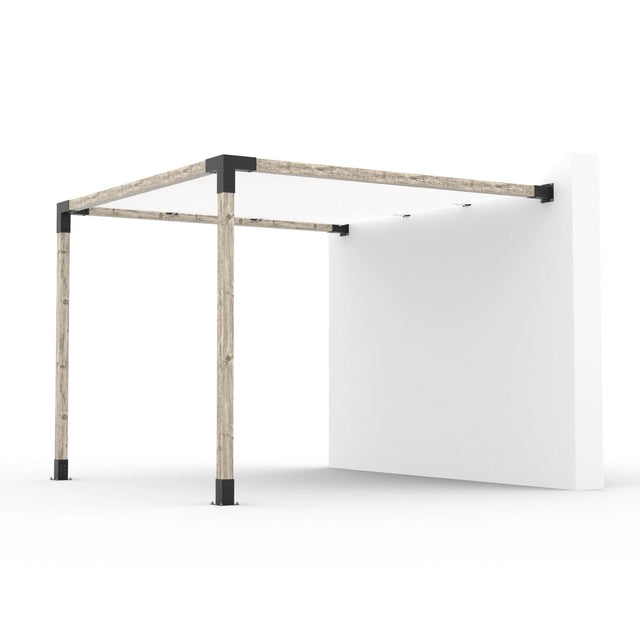 Kit de pergola à montage mural avec VOILE D'OMBRAGE pour poteaux en bois 4x4