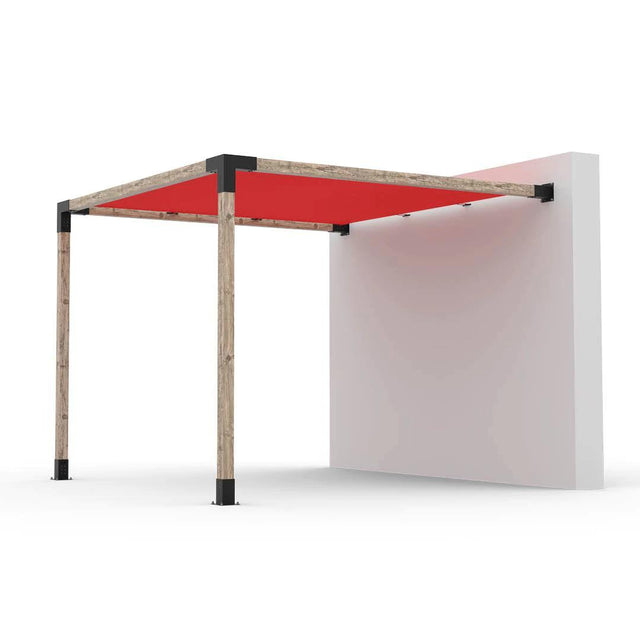 Kit de pergola à montage mural avec VOILE D'OMBRAGE pour poteaux en bois 4x4