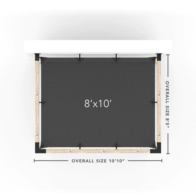 Kit de pergola à montage mural avec VOILE D'OMBRAGE pour poteaux en bois 4x4