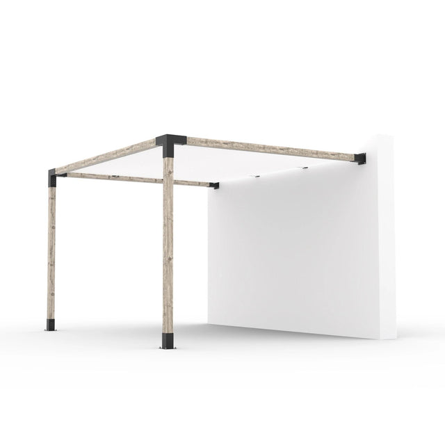 Kit de pergola à montage mural avec VOILE D'OMBRAGE pour poteaux en bois 4x4
