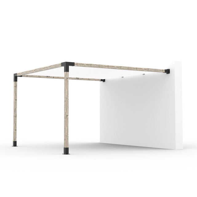 Kit de pergola à montage mural avec VOILE D'OMBRAGE pour poteaux en bois 4x4