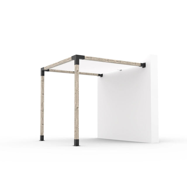 Kit de pergola à montage mural avec VOILE D'OMBRAGE pour poteaux en bois 4x4