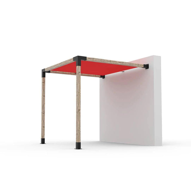 Kit de pergola à montage mural avec VOILE D'OMBRAGE pour poteaux en bois 4x4