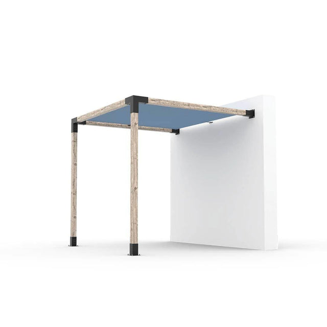 Kit de pergola à montage mural avec VOILE D'OMBRAGE pour poteaux en bois 4x4