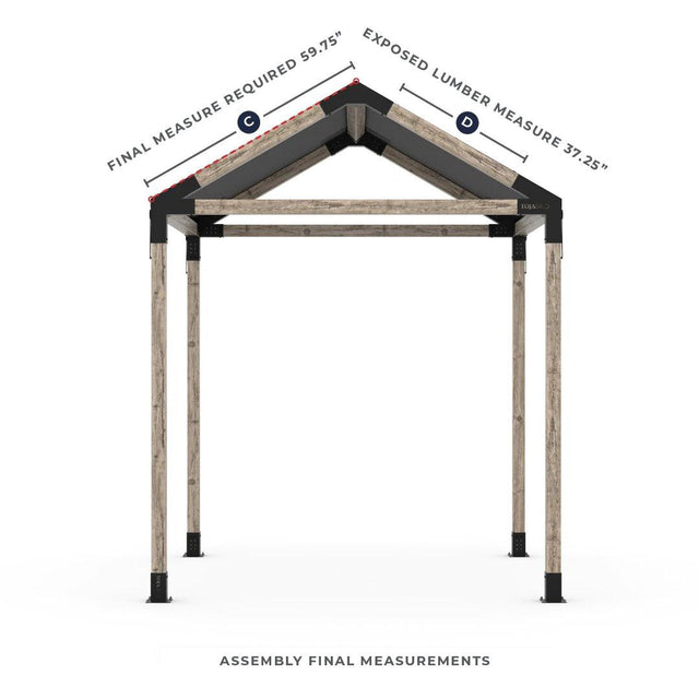 Kit Pergola Simple GRID 30 8' X 8' avec Toile Hydrofuge pour Poteaux Bois 4x4