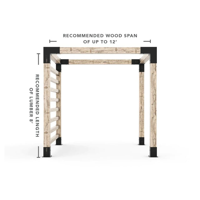 Kit de pergola de toute taille avec mur de poteaux pour poteaux en bois 6x6