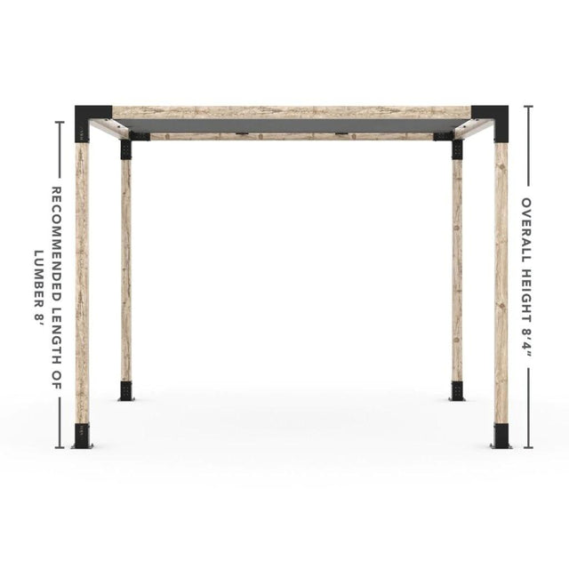 Kit Pergola avec VOILE D'OMBRAGE pour Poteaux Bois 4x4