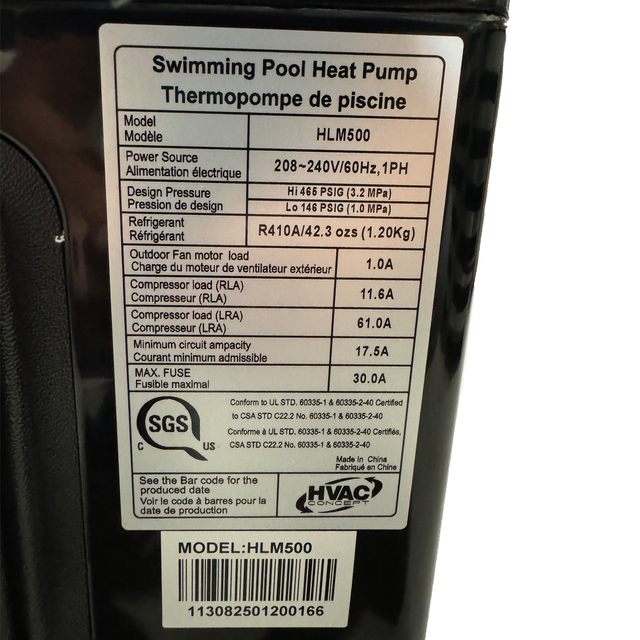HVAC Concept HLM500 - Thermopompe pour piscine