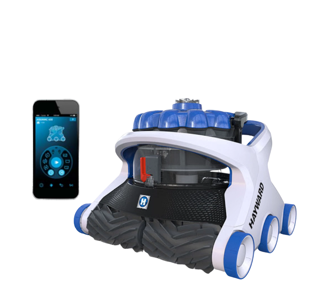 Hayward AquaVac 650 avec Chariot et Bluetooth - Robot Nettoyeur pour Piscine Creusée