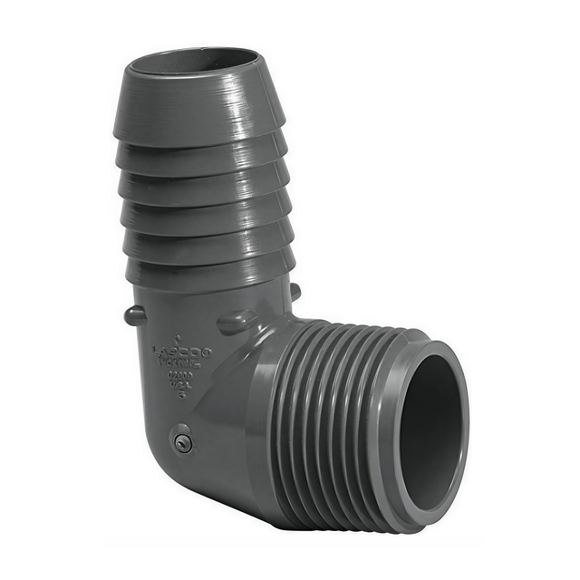 Coude Combiné 90° PVC Gris (Coché X Vissé Mâle)