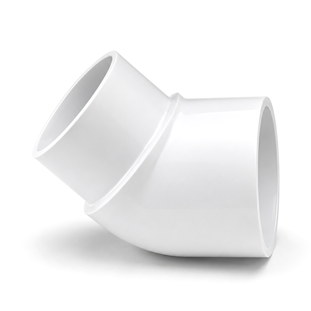 Coude 45° (Collé Mâle X Collé) - PVC Schedule 40 Blanc