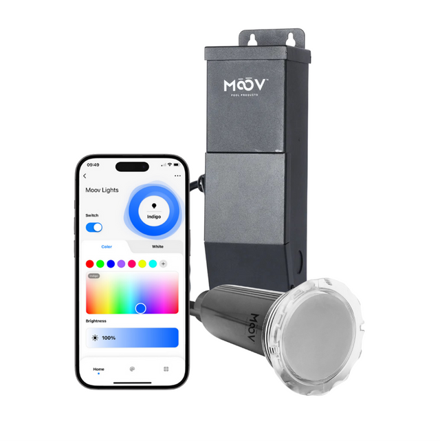 MOOV Mini LED BUNDLE - Lumière (x1), Transformateur & Contrôleur  -  Système d'éclairage pour Piscine Creusée