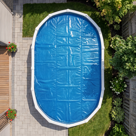 Toile Solaire 7 mil Bleue – 12' x 24' Ovale