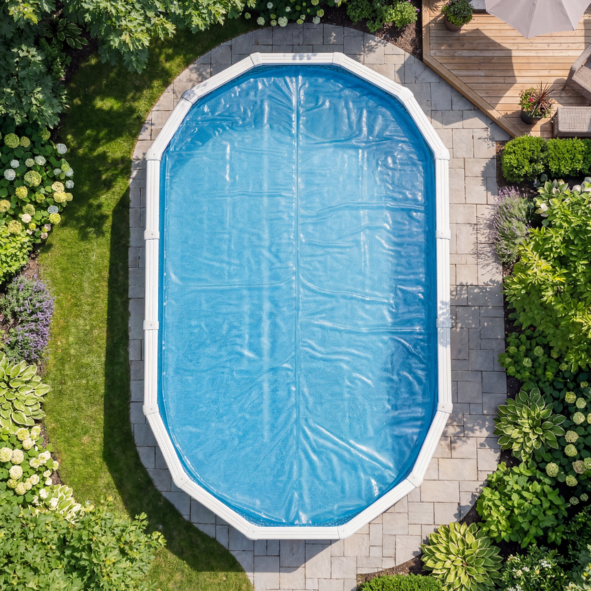 Toile Solaire 11 mil Transparente – 16' x 32' Ovale