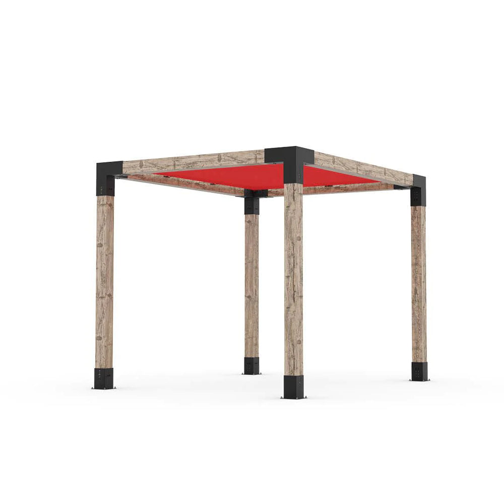 Kit Pergola avec VOILE D'OMBRAGE pour Poteaux Bois 6x6