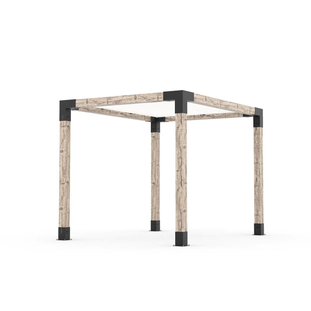 Kit Pergola avec VOILE D'OMBRAGE pour Poteaux Bois 6x6