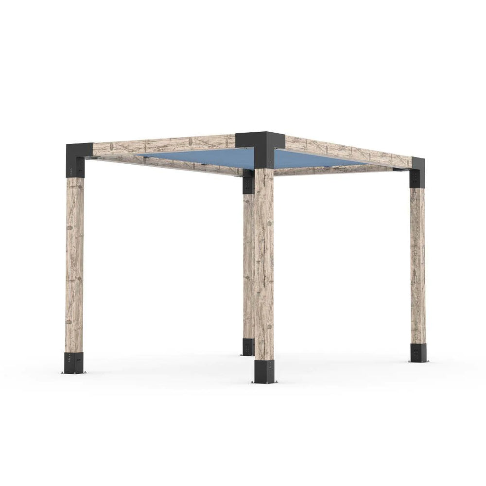 Kit Pergola avec VOILE D'OMBRAGE pour Poteaux Bois 6x6