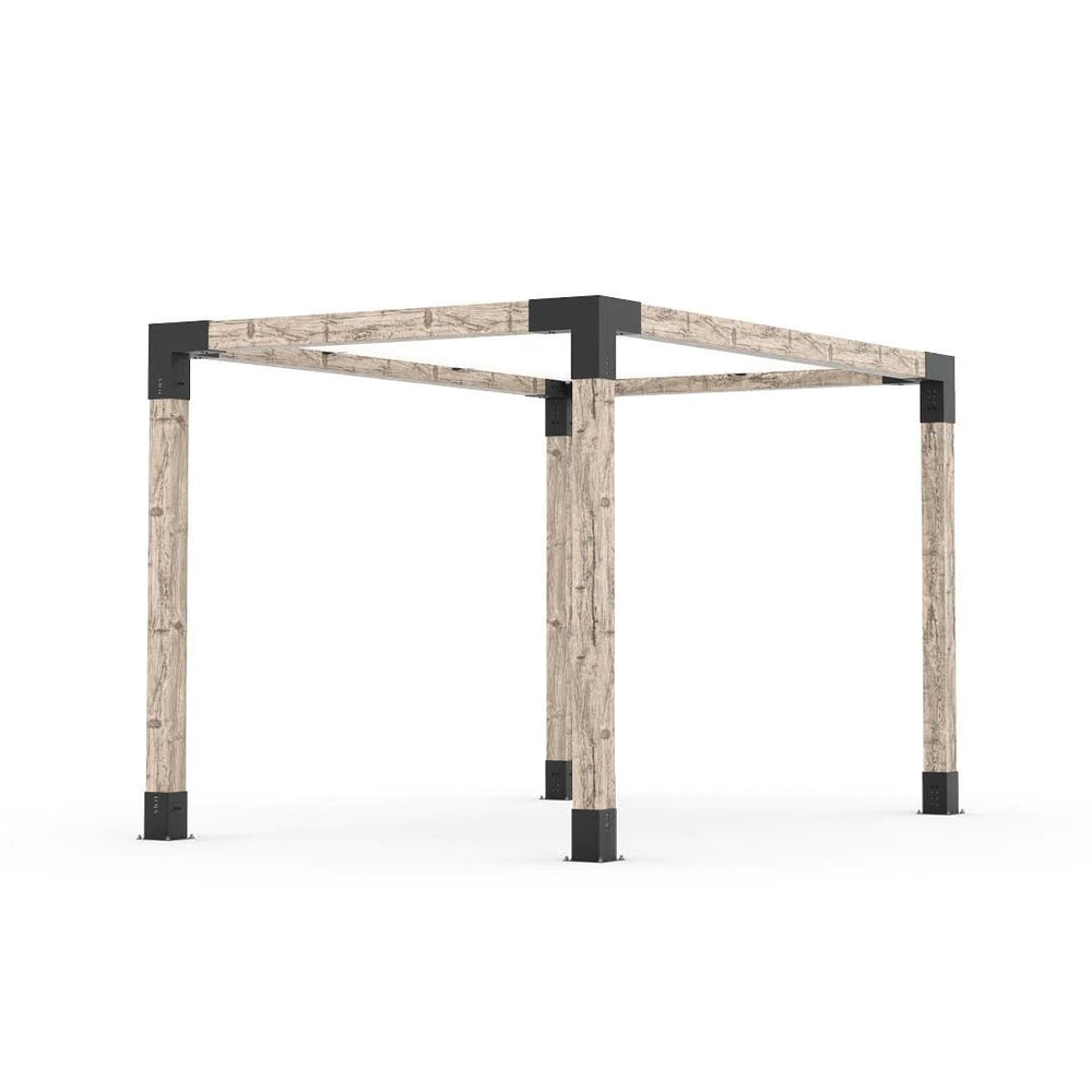 Kit Pergola avec VOILE D'OMBRAGE pour Poteaux Bois 6x6