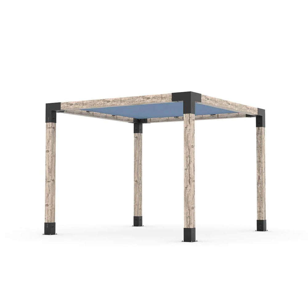 Kit Pergola avec VOILE D'OMBRAGE pour Poteaux Bois 6x6