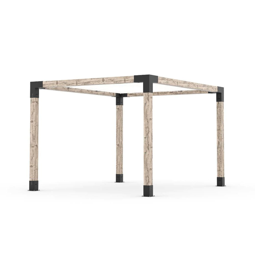 Kit Pergola avec VOILE D'OMBRAGE pour Poteaux Bois 6x6