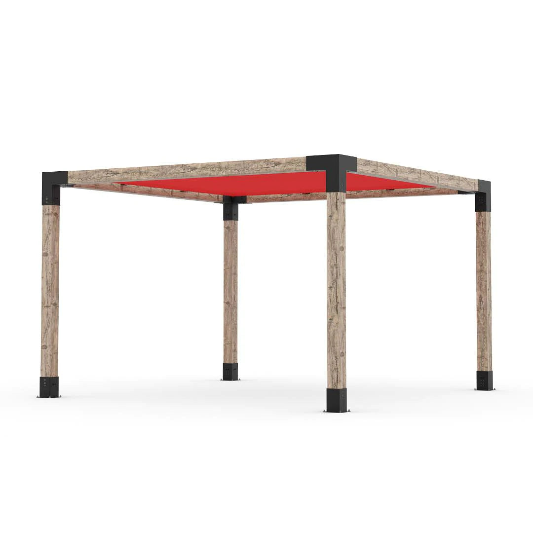 Kit Pergola avec VOILE D'OMBRAGE pour Poteaux Bois 6x6