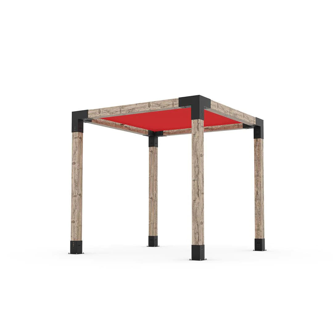 Kit Pergola avec VOILE D'OMBRAGE pour Poteaux Bois 6x6