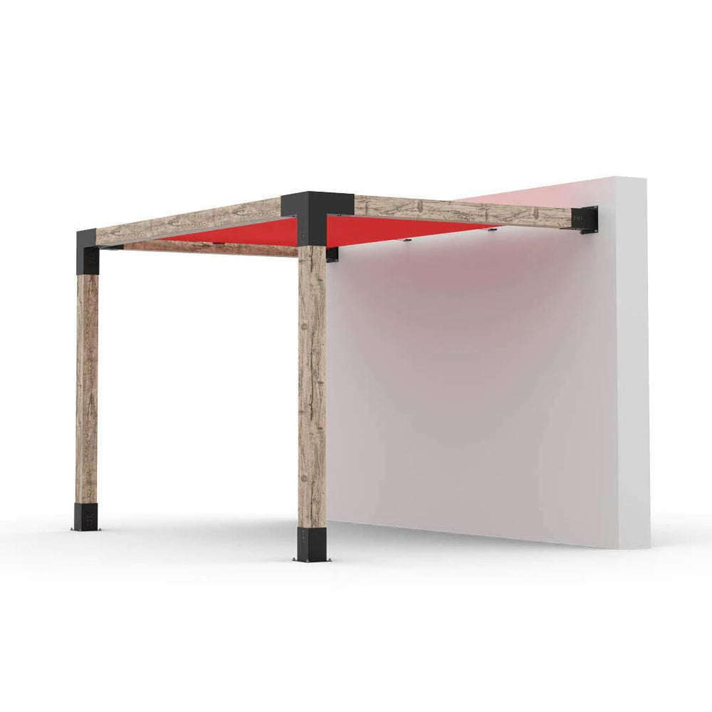 Kit de pergola à montage mural avec VOILE D'OMBRAGE pour poteaux en bois 6x6