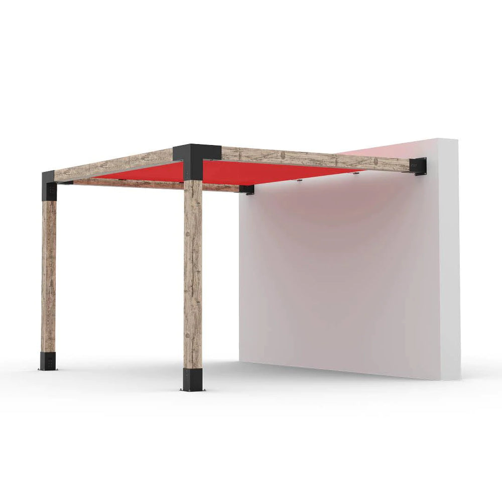 Kit de pergola à montage mural avec VOILE D'OMBRAGE pour poteaux en bois 6x6
