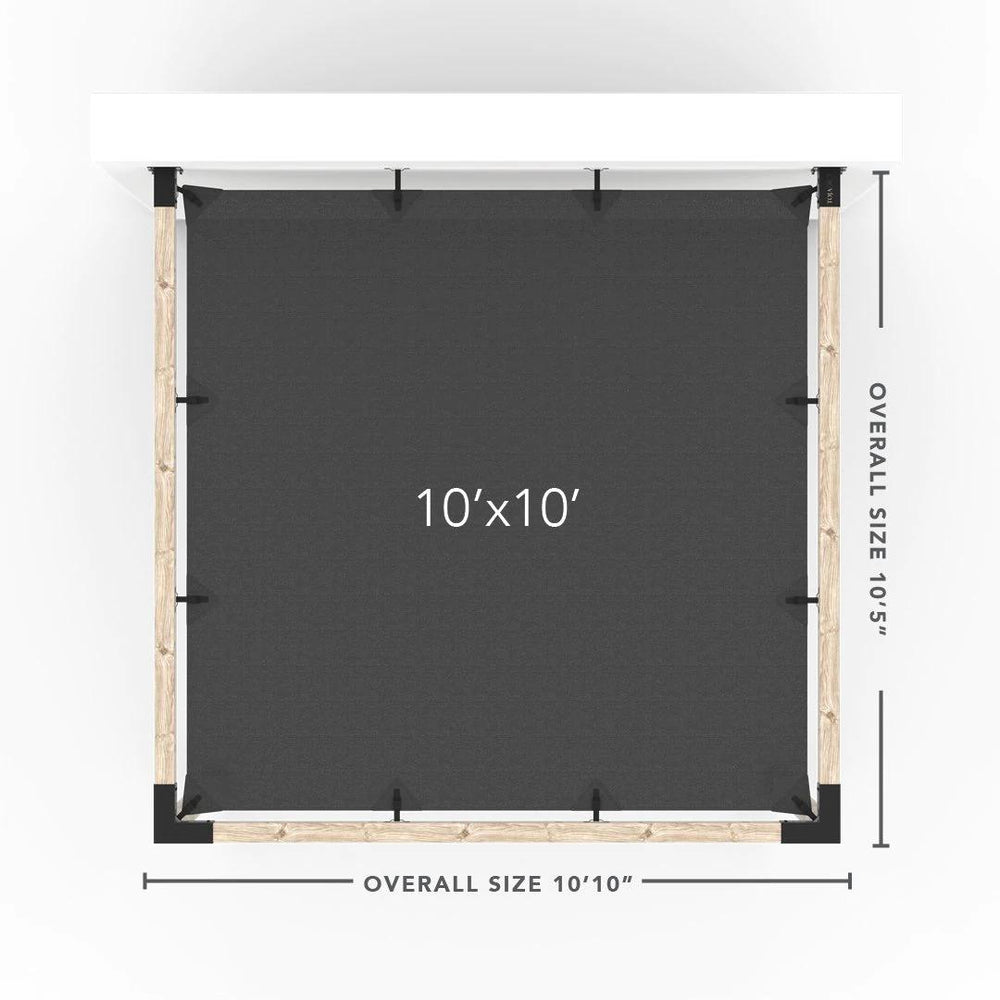 Kit de pergola à montage mural avec VOILE D'OMBRAGE pour poteaux en bois 4x4