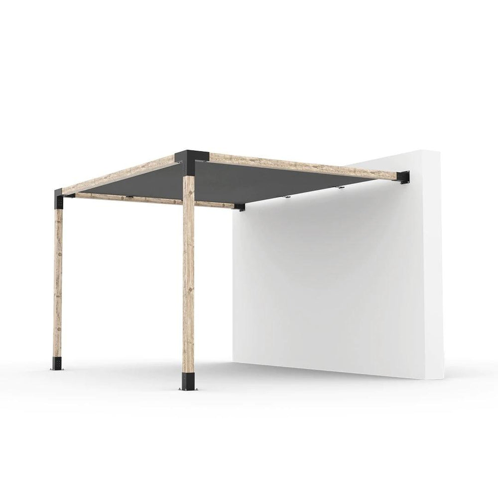 Kit de pergola à montage mural avec VOILE D'OMBRAGE pour poteaux en bois 4x4