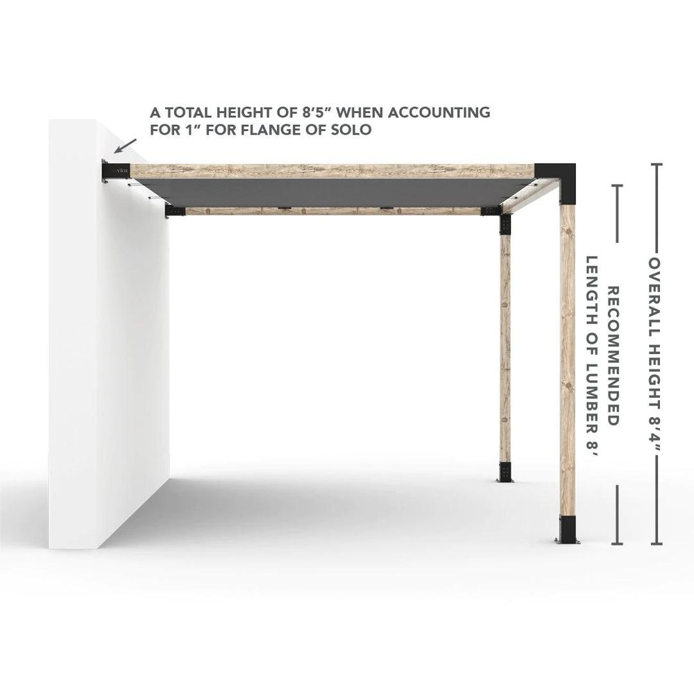 Kit de pergola à montage mural avec VOILE D'OMBRAGE pour poteaux en bois 4x4